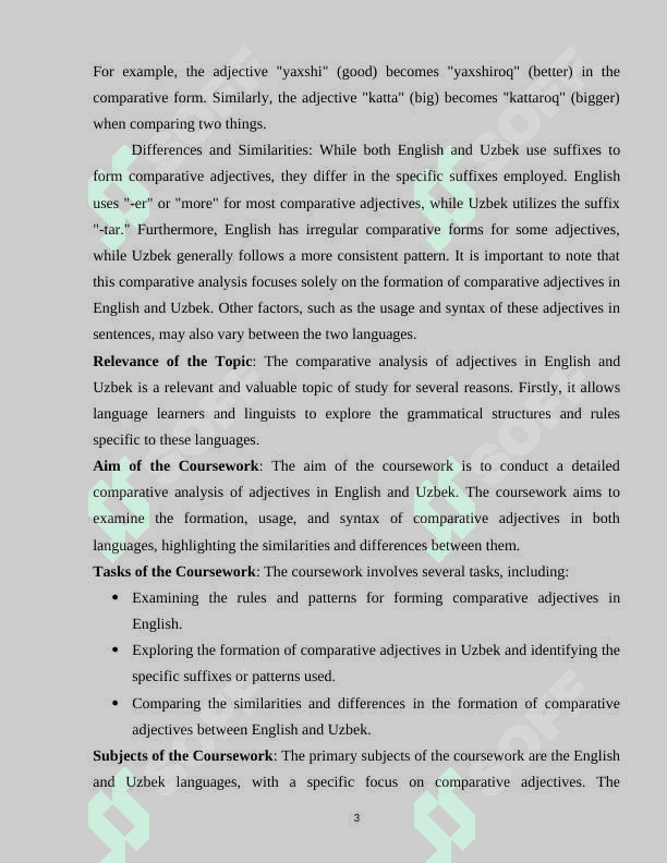 Comparative analysis of adjectives in English and Uzbek 3