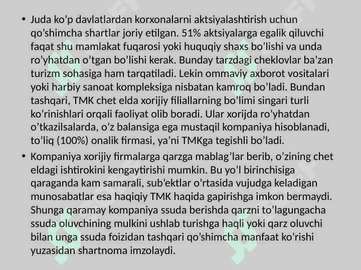 Xalqaro turizm bozorida transmilliy kompaniya (TMK) lar 4