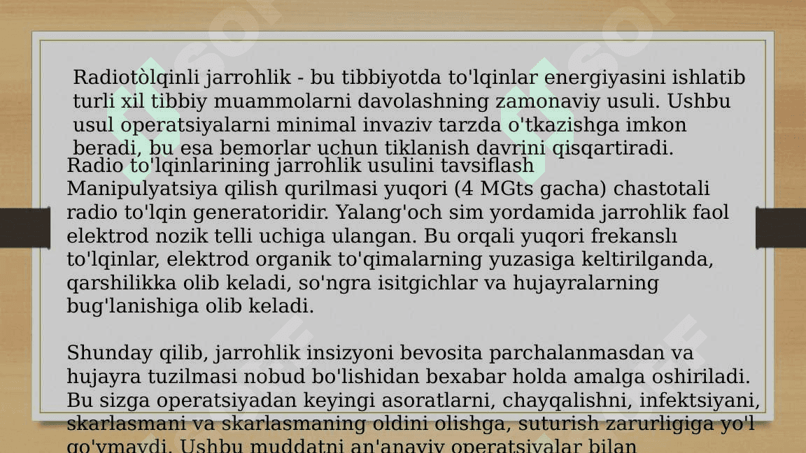Radioto'lqinli Jarrohlik 3