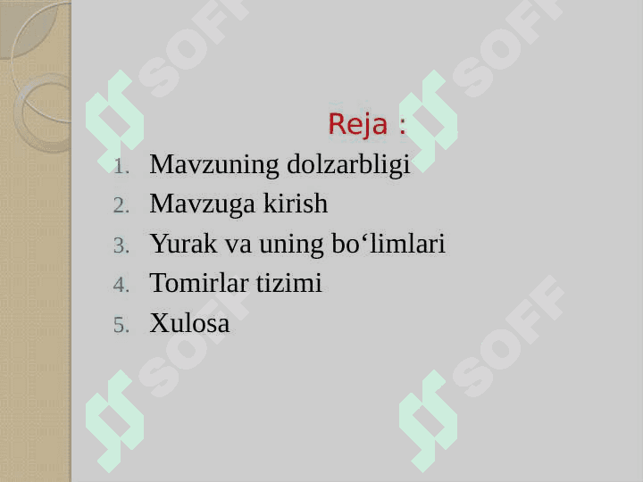 Qon aylanish sistemasining fizik asoslari. Qon aylanish sistemasining 2