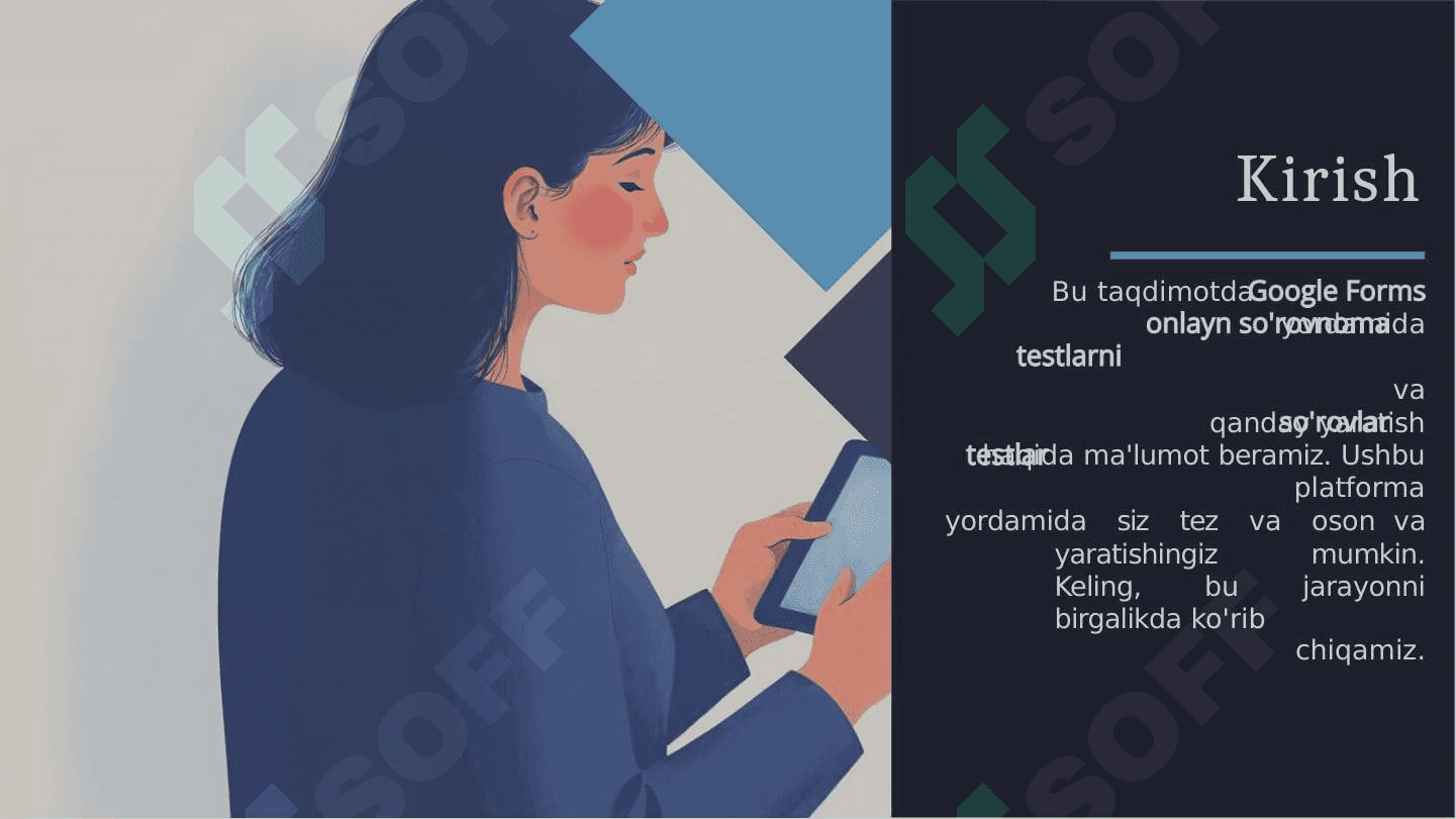 Google formsda online so'rovnoma va test yaratish 2