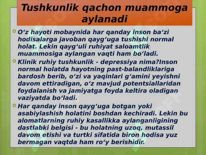Tushkunlik va besarajomlikni boshqarish 7