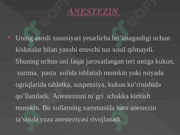 Afferent nerv tizimiga tasir etuvchi vositalar 8