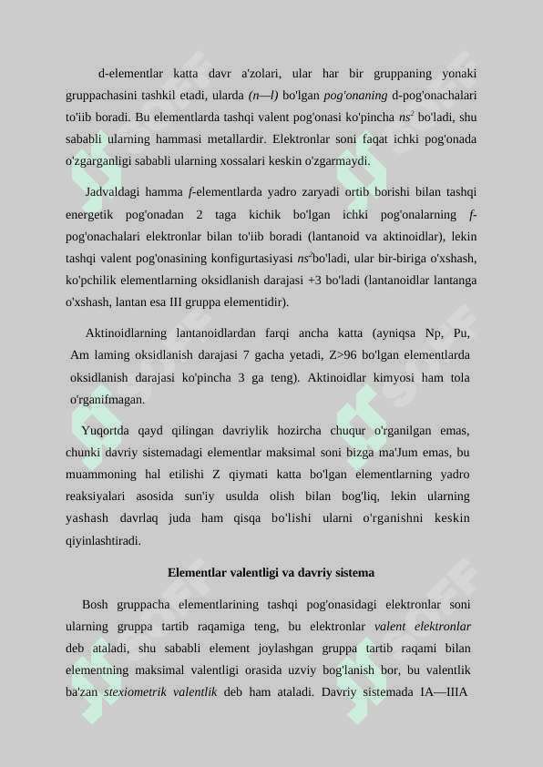 Kimyoviy elementlar davriy qonuni va davriy sistemasi 5