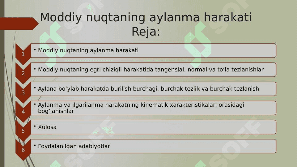 Moddiy nuqtaning aylanma harakati 2