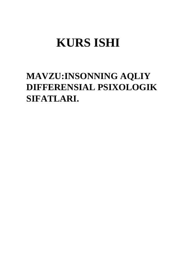 INSONNING AQLIY DIFFERENSIAL PSIXOLOGIK SIFATLARI 1