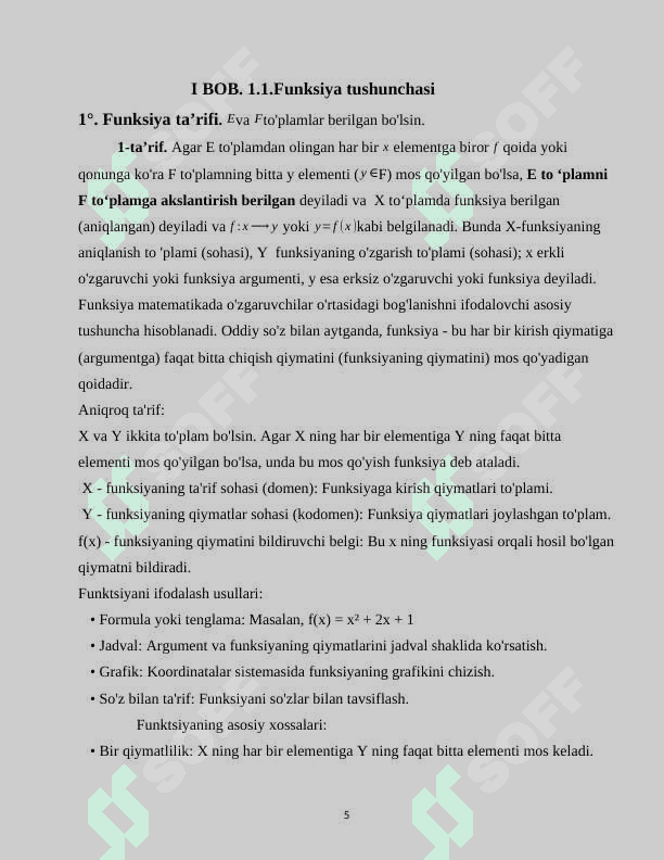 Funksiy .Funksiya turlari ,Funksiya tushunchasi 5