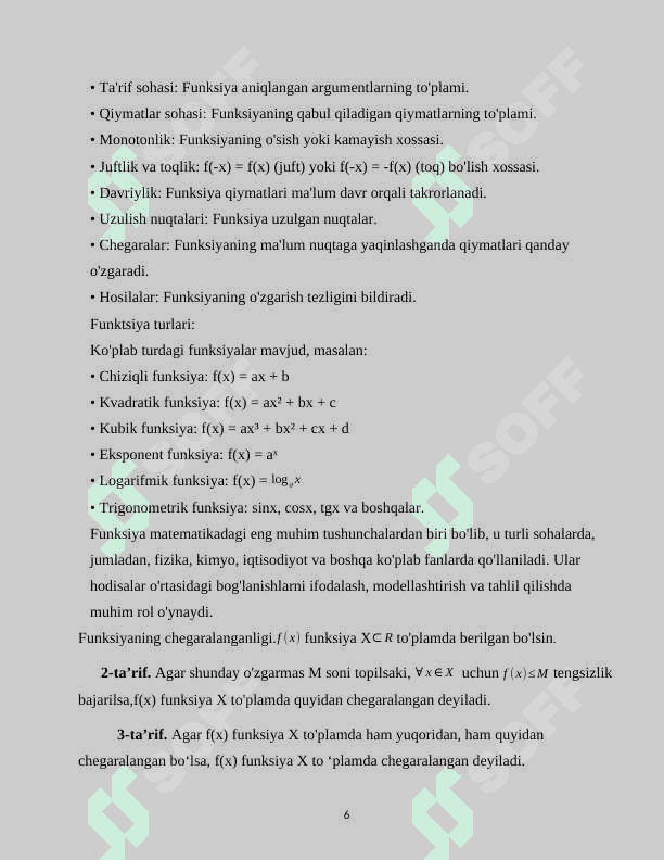 Funksiy .Funksiya turlari ,Funksiya tushunchasi 6
