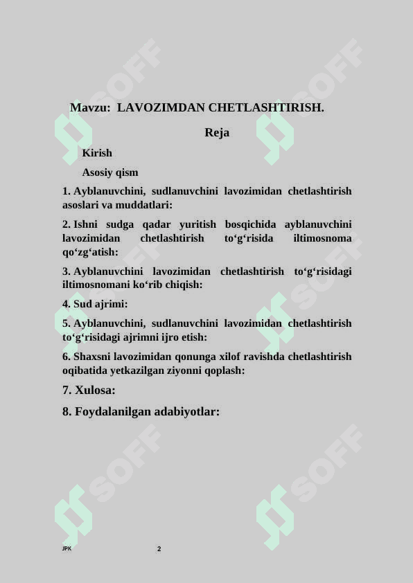 LAVOZIMDAN CHETLASHTIRISH. 2