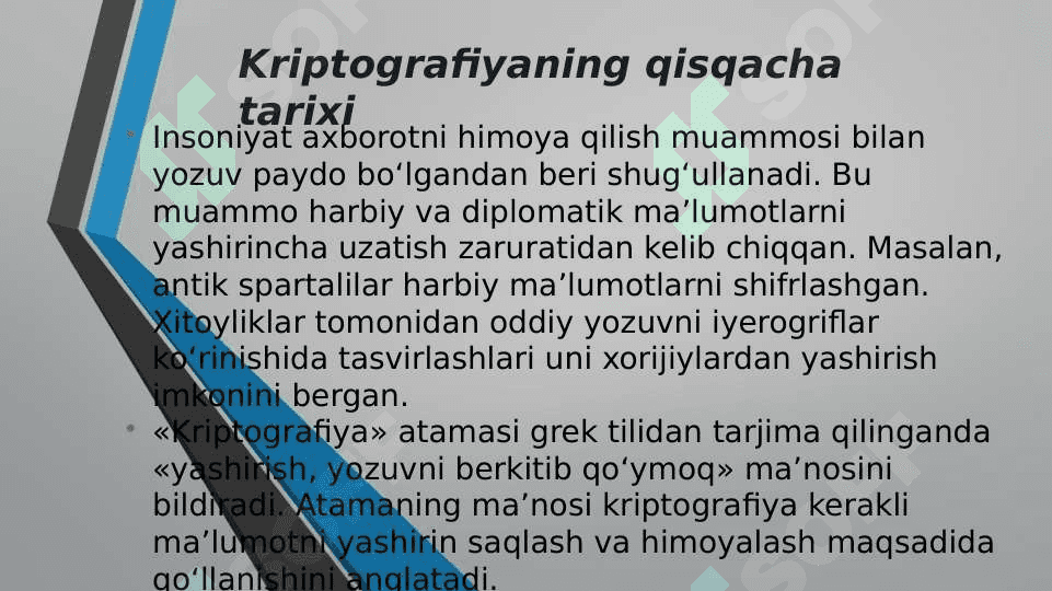 Kriptografya tarixi,shifrlash algoritmlari 3