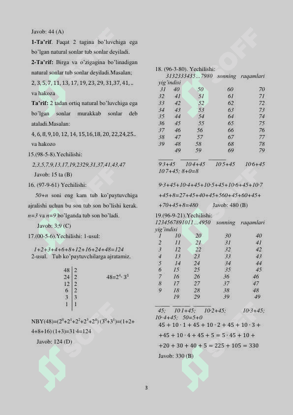 1996-2007 matematika yechimlari 3