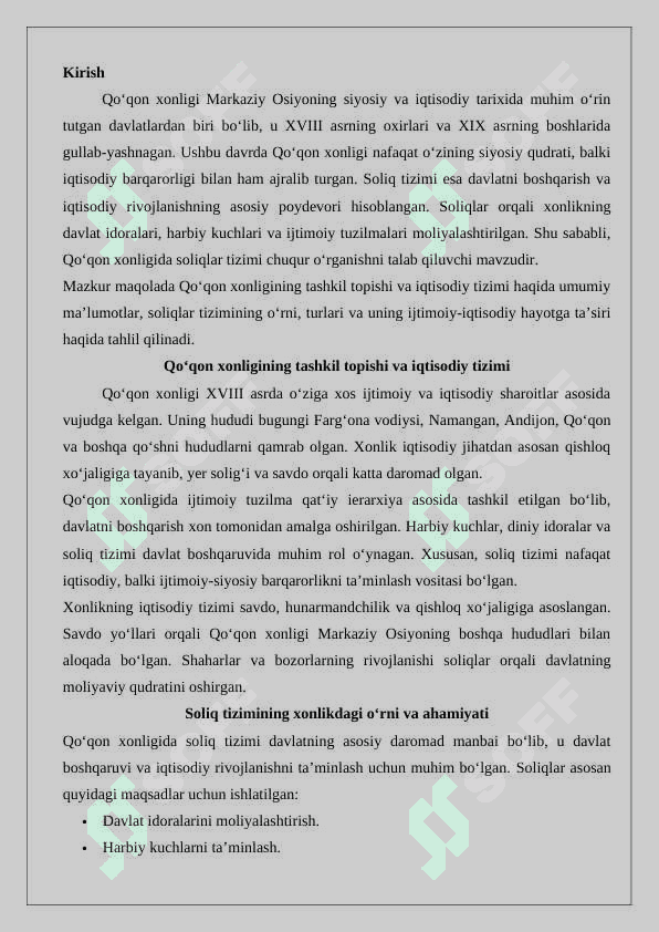 Qo‘qon xonligida soliqlar 25 2