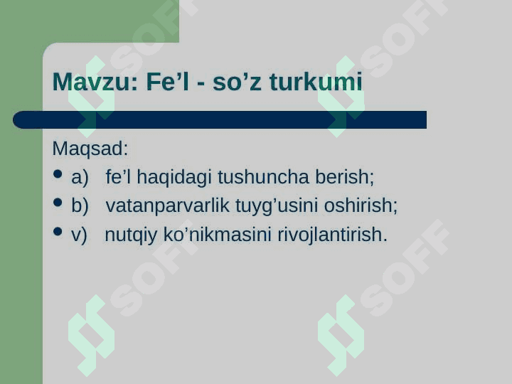 Fe’l - so’z turkumi 2