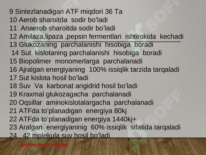 Hujayraning oziqlanishi 5