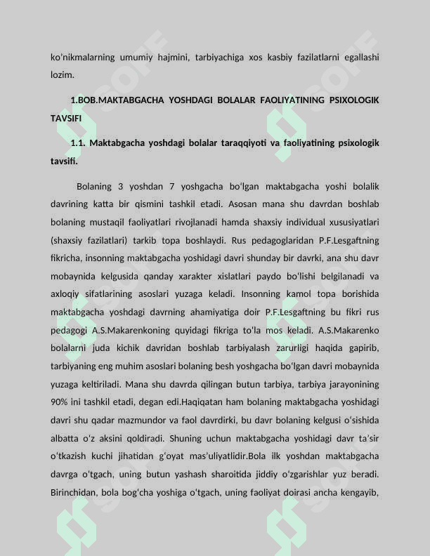 Maktabgacha yoshdagi bolalarda yoshga doir pedagogik psixologik xususiyatlari va ularning bolaning sog'lom rivojlanishidagi ahamiyati 6