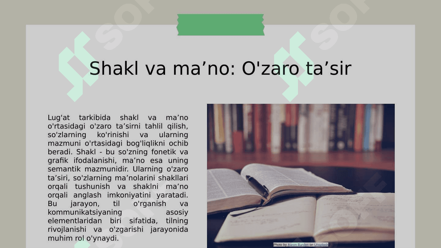 Lugʻat tarkibining shakl va maʼno munosabatlari jihatidan tavsiflanishi 3