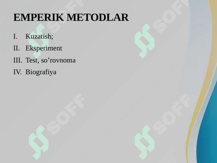 Psixologiya fanining metodlari va tarmoqlari 6