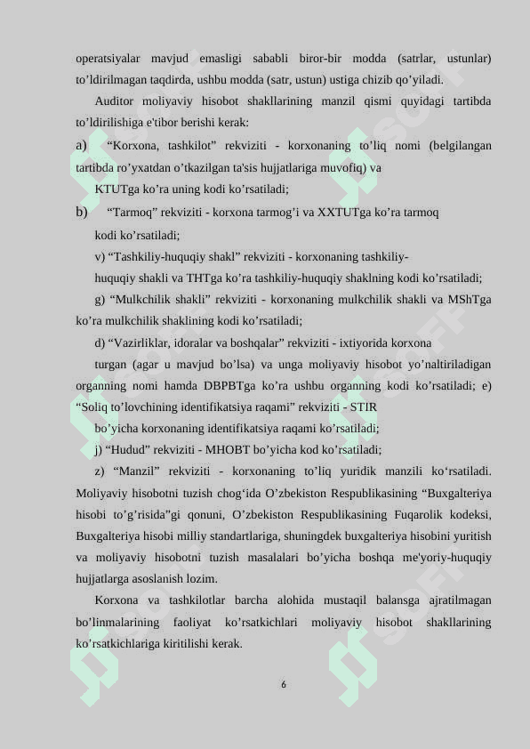 Moliyaviy natijalar toʻgʻrisida hisobot auditi kurs ishi 6