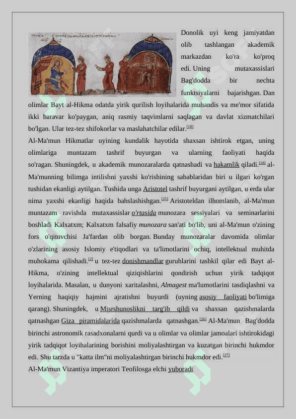Bayt al-hikmada arab tiliga tarjima qilingan astronomiyaga oid asarlar 5