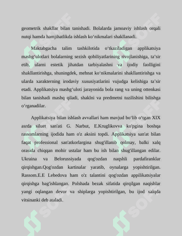 Turli yosh guruhlarida applikatsiya mashgʻulotlari 3