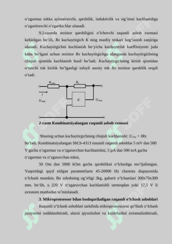 Mikroprotsessor bilan boshqariladigan raqamli oʻlchash asboblari 6