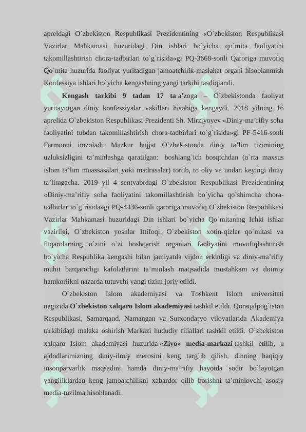 MUSTAQILLIK YILLARIDA OZBEKISTONDAGI MA`NAVIY VA MADANIY TARAQQIYOT. 4
