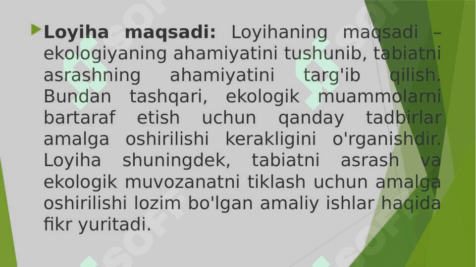 Ekologiya va tabiatni asrash mavzusida loyiha ishi 3
