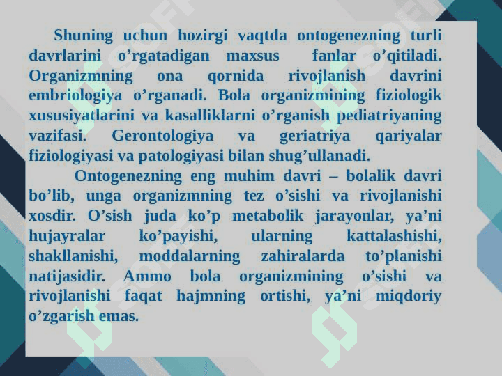 O’sish va rivojlanish qonuniyatlari 4