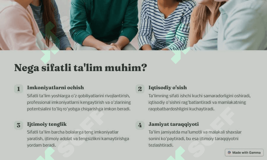 Sifatli ta'lim SDG4 2