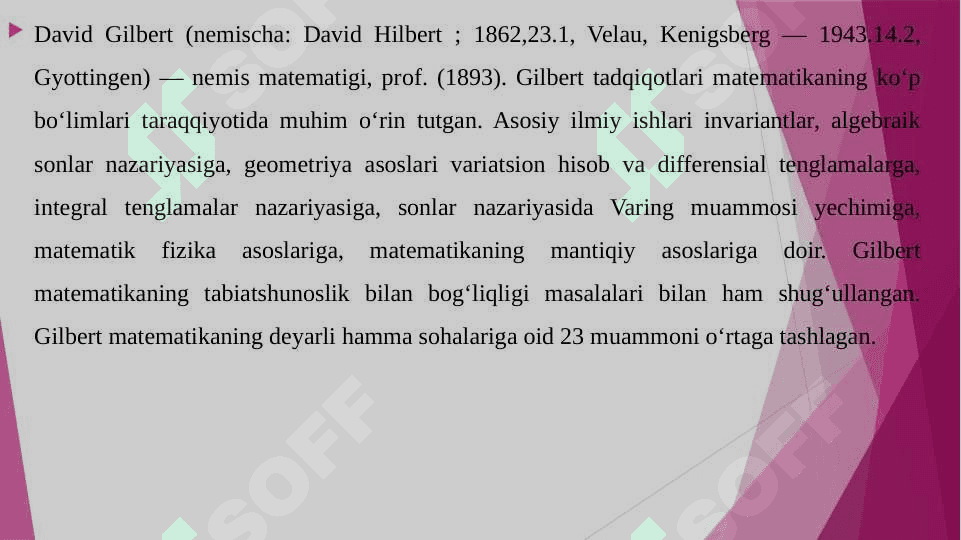 BUYUK OLIMLAR TADQIQOTLARIDA MATEMATIKA GILBERT 3