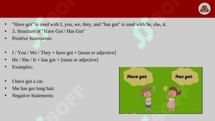 Have got /has got 4