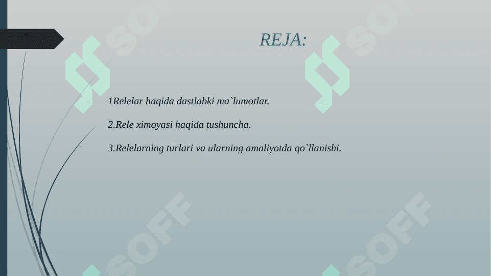 ORALIQ  VA KORSATKICH RELELARINI SXEMALARI VA ISHLASH PRINSPLARI 2
