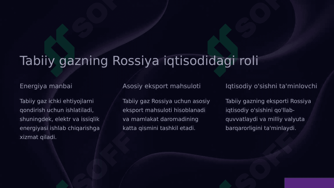 Rossiyaning tabiiy gazi va uning eksporti 3
