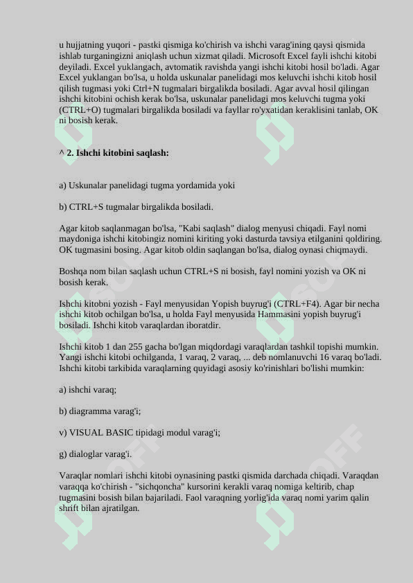 MICROSOFT EXCEL DASTURIDA ISHLASH 4