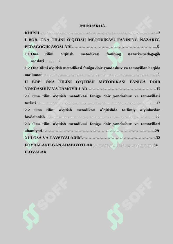 ONA TILINI O'QITISH METODIKASI FANIGA DOIR YONDASHUV VA TAMOYILLAR 2