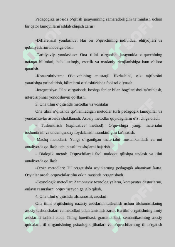 ONA TILINI O'QITISH METODIKASI FANIGA DOIR YONDASHUV VA TAMOYILLAR 6
