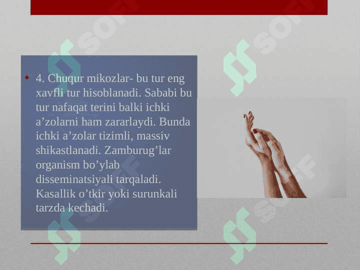 Zamburugli kasaliklarning oziga xosligi 7
