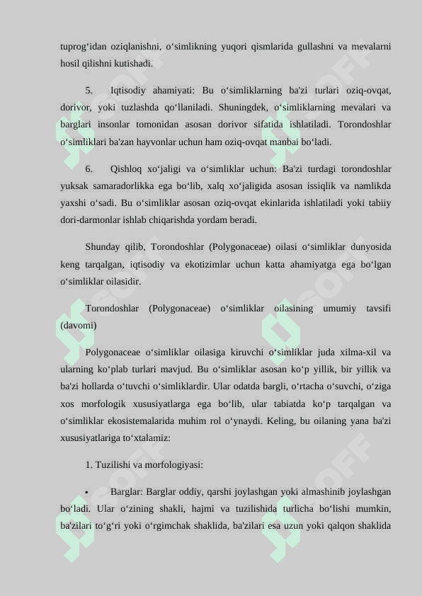 O‘zbekistonda Torondoshlar (Polygonaceae Juss) oilasi 8