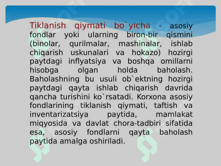 KORXONANING ASOSIY FONDLARI VA ISHLAB CHIQARISH QUVVATI 8