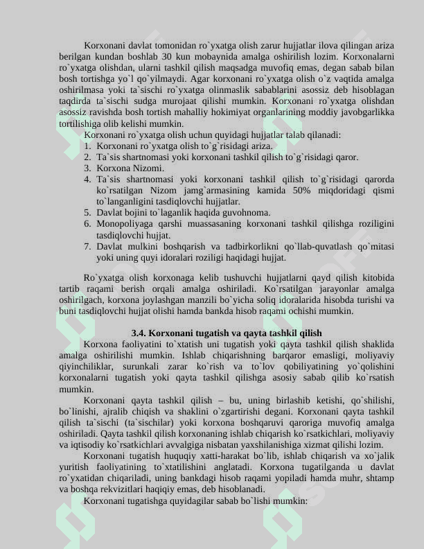 KORXONANI TASHKIL QILISH VA UNING FAOLIYATINI TO`XTATISH 4