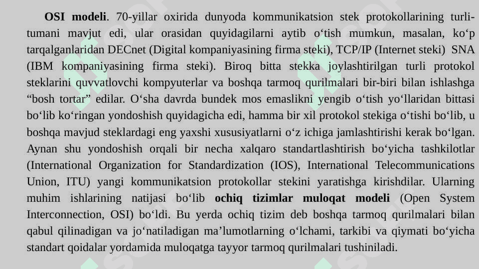 Standart tarmoq protokollari 7