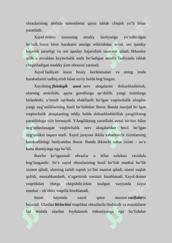 Hayol qilishdagi individual farqlar 7