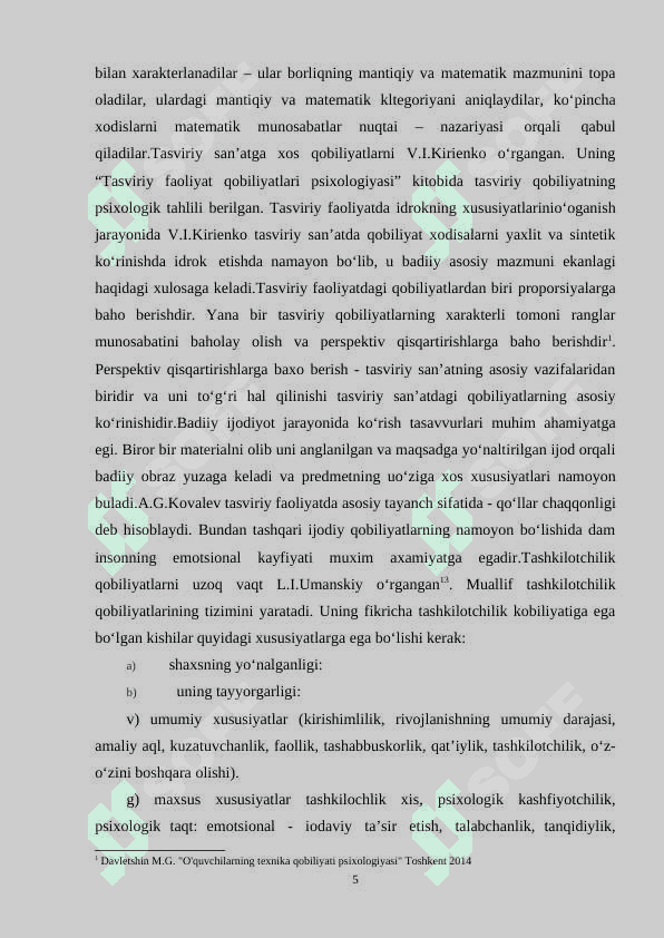 Qobiliyat va uni rivojlantirishda psixologik xususiyat 5