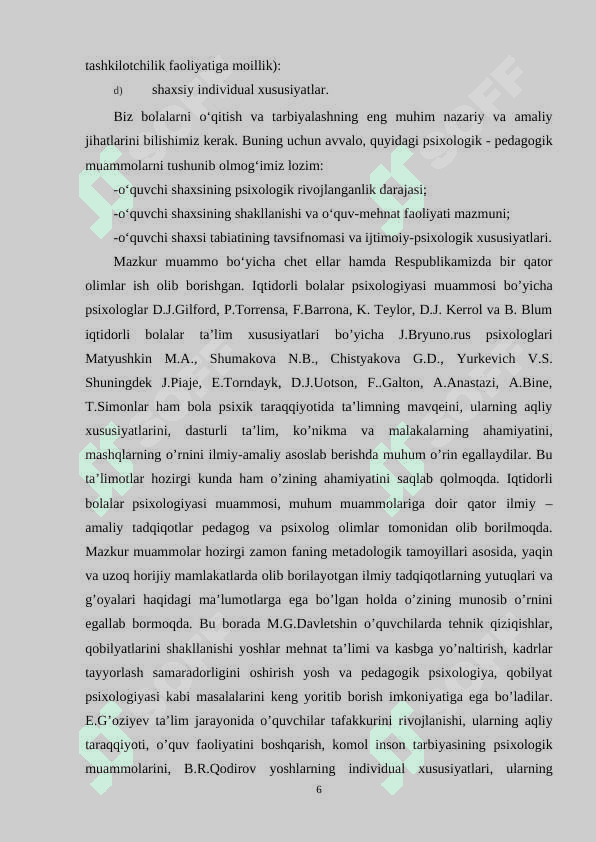 Qobiliyat va uni rivojlantirishda psixologik xususiyat 6