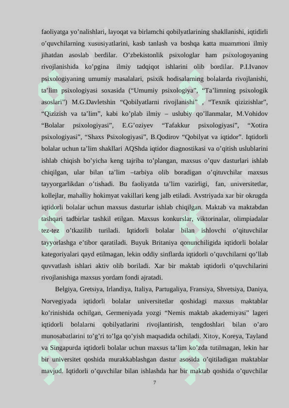 Qobiliyat va uni rivojlantirishda psixologik xususiyat 7