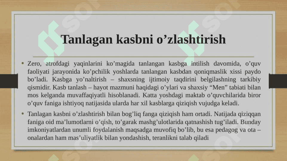 O’spirinlarni kasb tanlashdagi muommolari 5