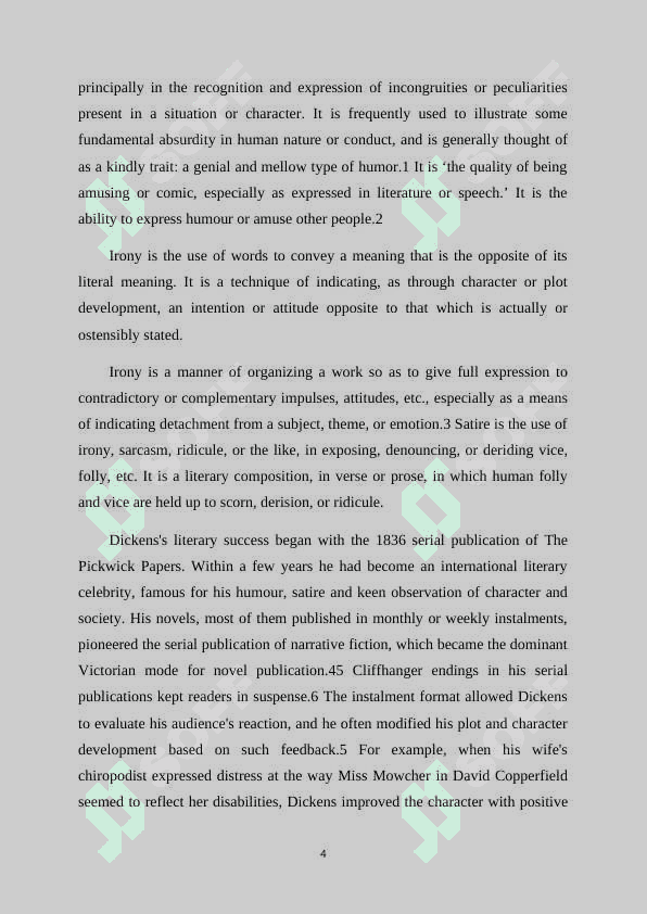 Satire Humor and Irony in Ch. Dickens and  W. Thackray works 4