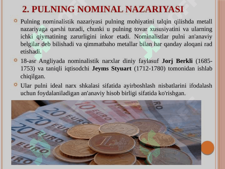 Pul nazariyasi namoyondalari 7