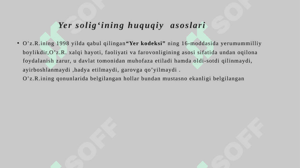 Yuridik shaxslardan olinadigan yer solig'i 4