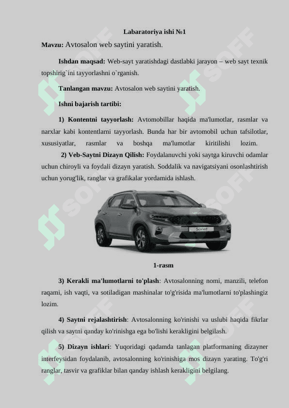 Avtosalon web saytini yaratish 2